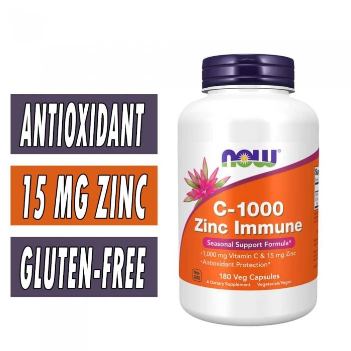 NOW C-1000 Zinc Immune - Veg Capsules