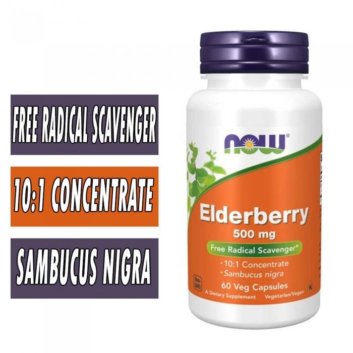 NOW Elderberry - 500 mg - 60 Veg Capsules