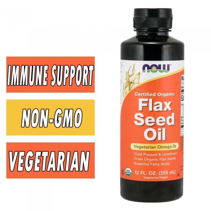 NOW Flax Seed Oil Liquid - 12 fl oz