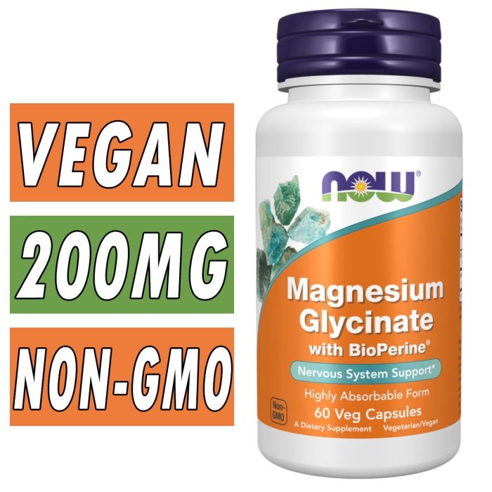 NOW Magnesium Glycinate with BioPerine Bottle Image