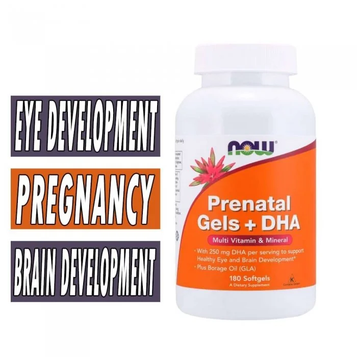 NOW Prenatal Gels Plus DHA, 180 Softgels