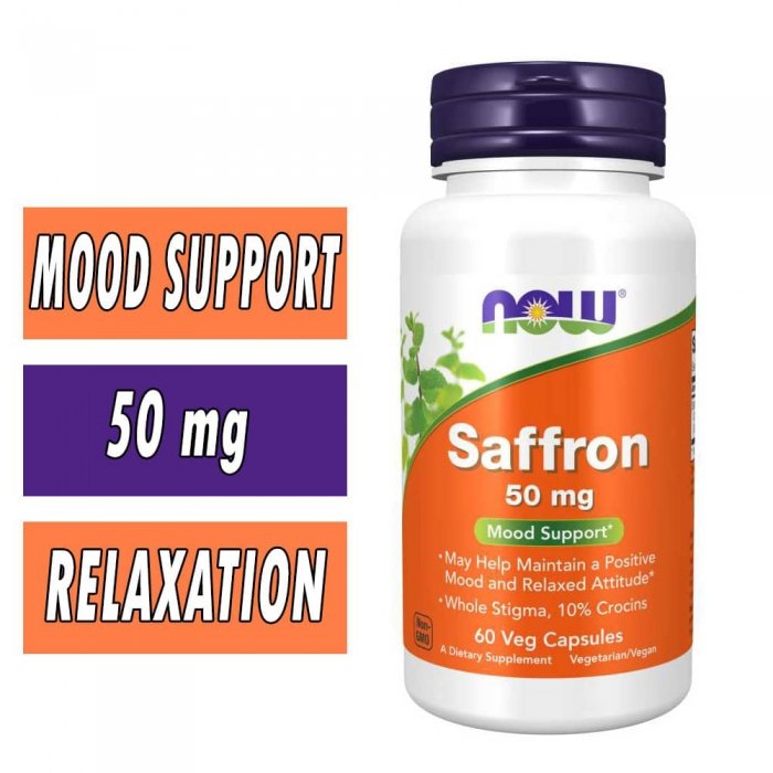 NOW Foods Saffron - 50mg - 60 Veg Capsules