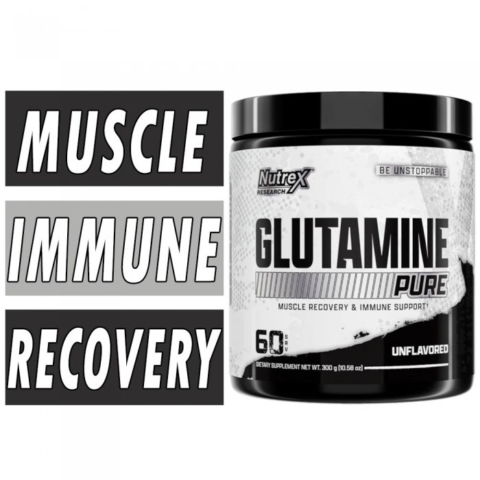 Glutamine Drive Black By Nutrex, Unflavored, 300 Grams Bottle Image