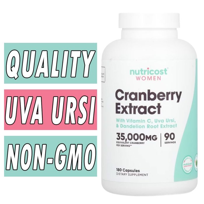 Nutricost Cranberry Extract for Women - 35,000 mg - 180 Capsules Bottle Image