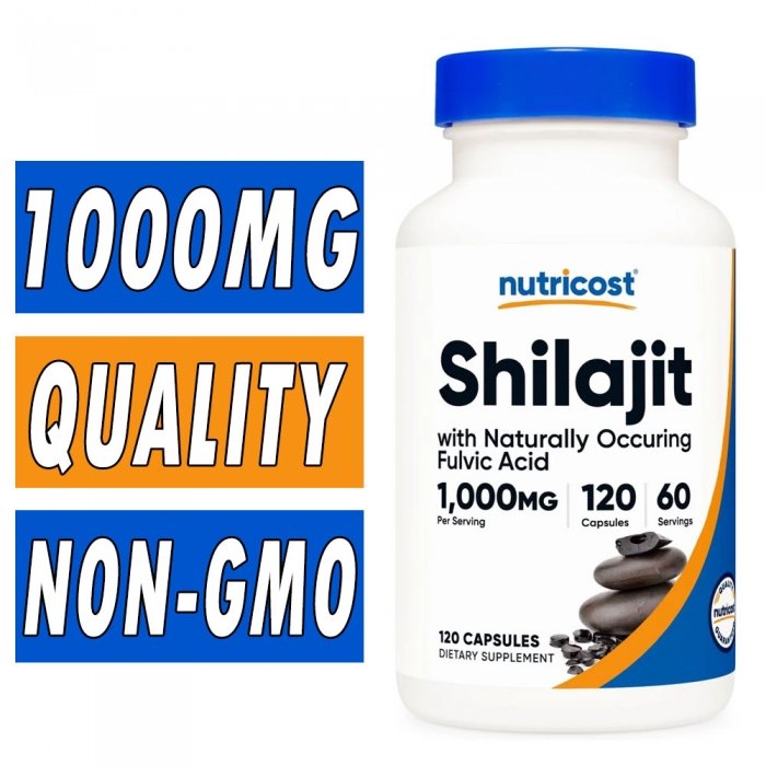 Nutricost Shilajit - 1000 mg - 120 Capsules Bottle Image