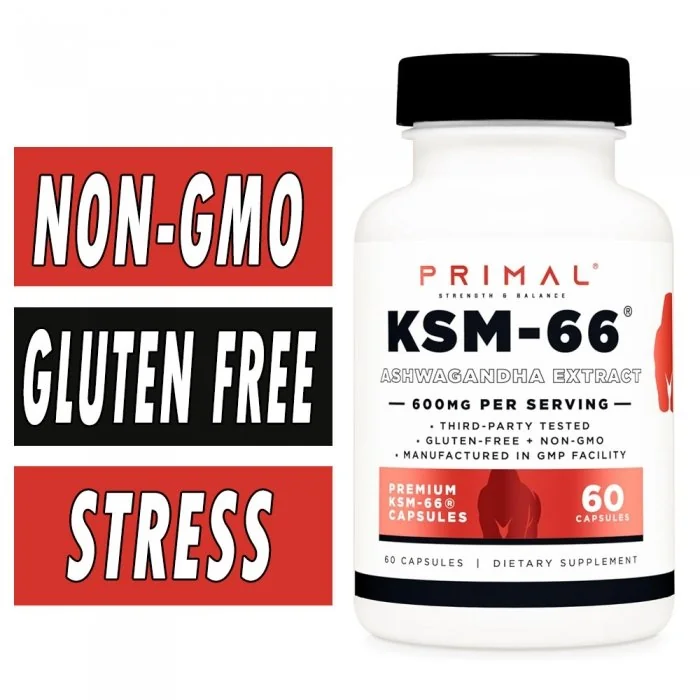 Primal KSM-66 - 600 mg - 60 Capsules Bottle Image