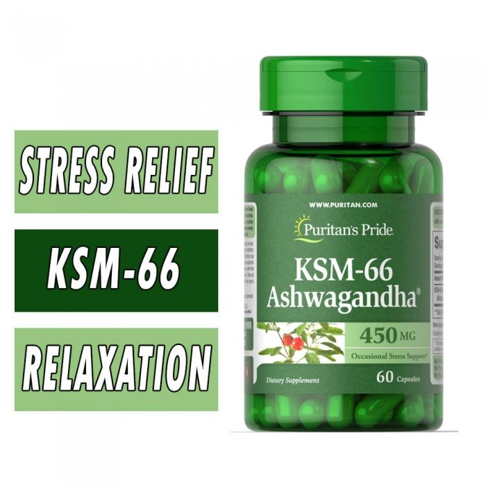 Puritan's Pride Ashwagandha KSM-66 - 450 mg - 60 Capsules