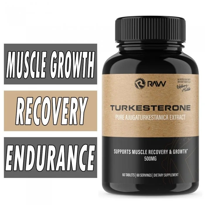 RAW Turkesterone - 500 mg - 60 Tablets Bottle Image