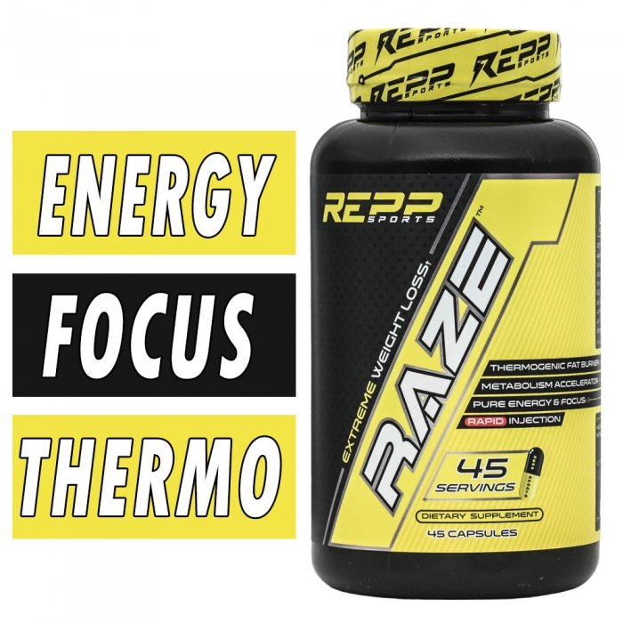 REPP Sports Raze Fat Burner, 45 Caps Bottle Image