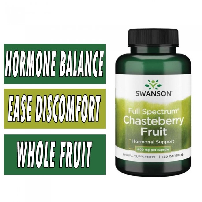 Swanson Full Spectrum Chasteberry Fruit - 400 mg - 120 Caps Bottle Image