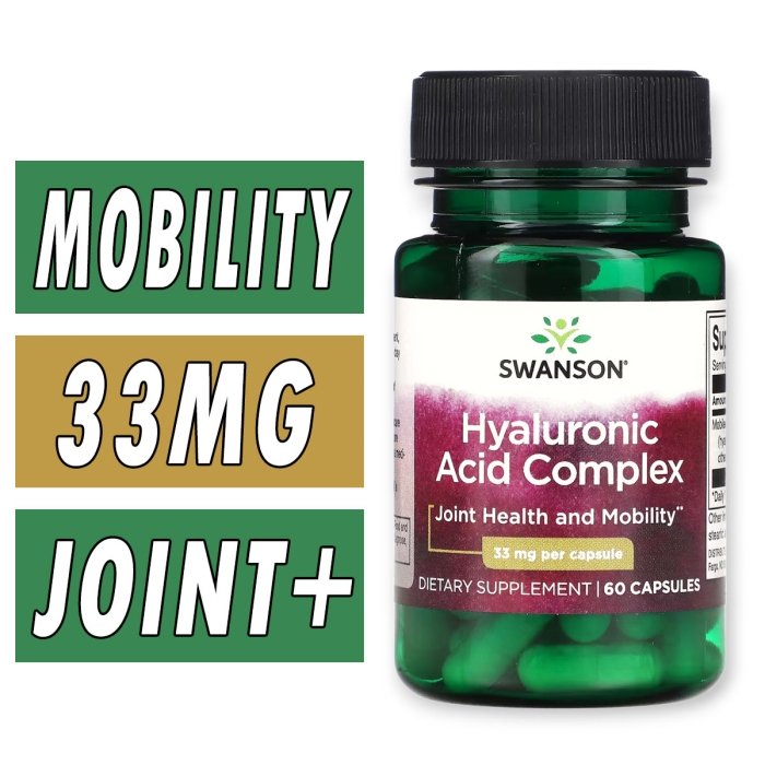 Swanson Hyaluronic Acid Complex - 33 mg - 60 Capsules Bottle Image