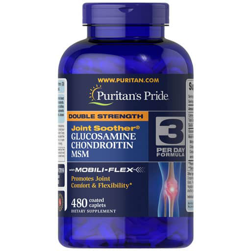 Puritan's Pride Glucosamine, Chondroitin, MSM - Double Strength - 480 Caplets