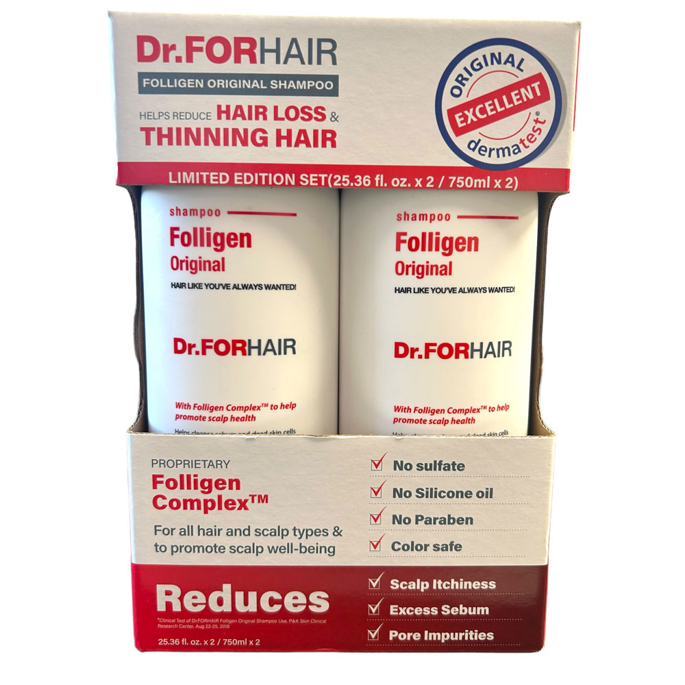 Dr.FORHAIR Folligen Original Shampoo - Twin Pack (2x 750ml)