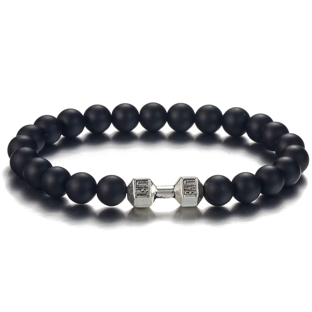 Dumbbell Gym Bracelet - Black