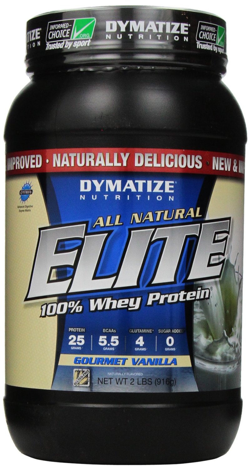 Dymatize Natural Elite Whey Protein, Gourmet Vanilla 2lb