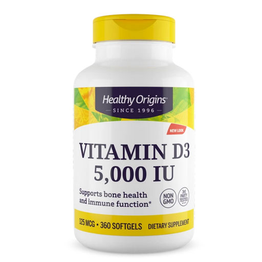 Healthy Origins Vitamin D3 5000 IU - 360 Softgels