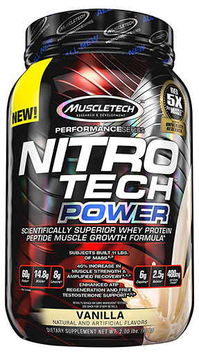 Nitro Tech Power, By MuscleTech, Vanilla, 2lb