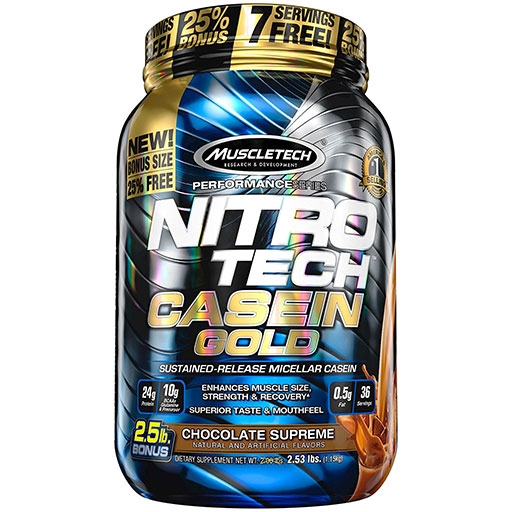 Nitro Tech Casein Gold By MuscleTech, Chocolate, 2.5LB