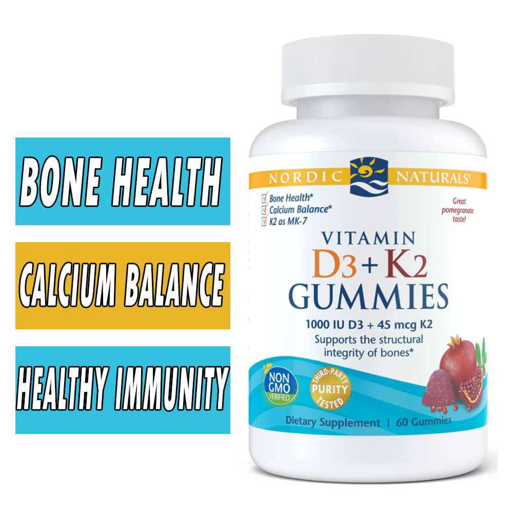 Nordic Naturals Vitamin D3 + K2 Gummies - 60 Count