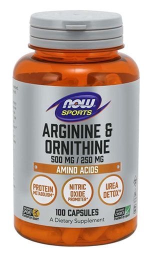 NOW Sports, L-Arginine & Ornithine, 500/250 mg, 100 Caps