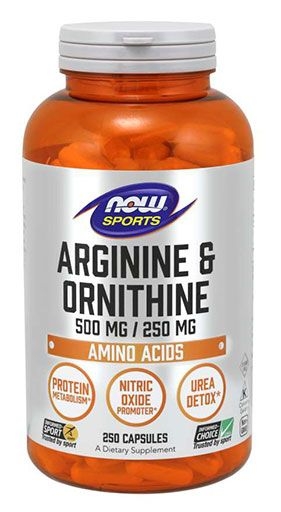 NOW Sports, Arginine & Ornithine, 500/250mg, 250 Caps