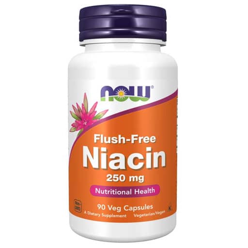 NOW, Flush-Free, Niacin, 250 mg, 90 Veg Caps