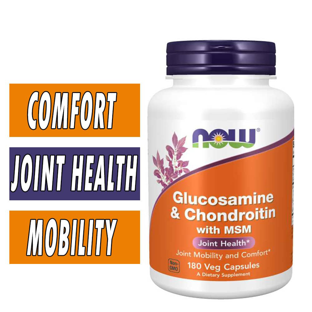 NOW Glucosamine & Chondroitin with MSM - 180 Veg Capsules