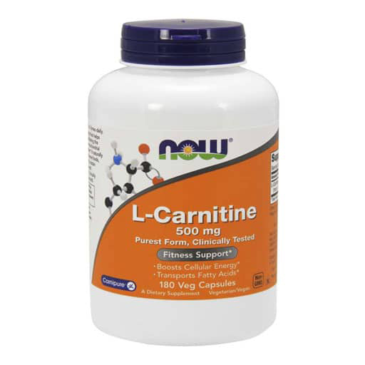 NOW L-Carnitine, 500 mg, 180 VCaps