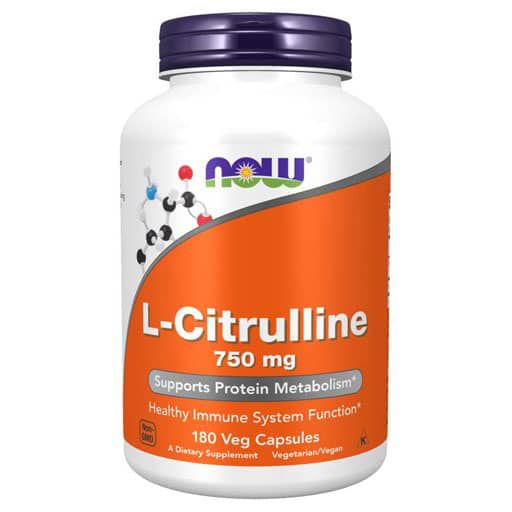 NOW L-Citrulline, 750 mg, 180 Veg Caps,