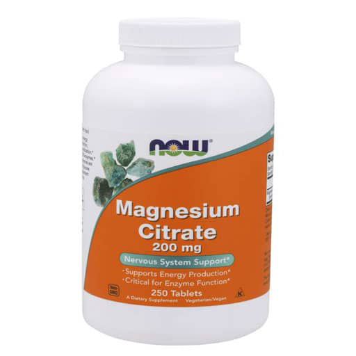 NOW Magnesium Citrate 200 mg  - 250 Tabs