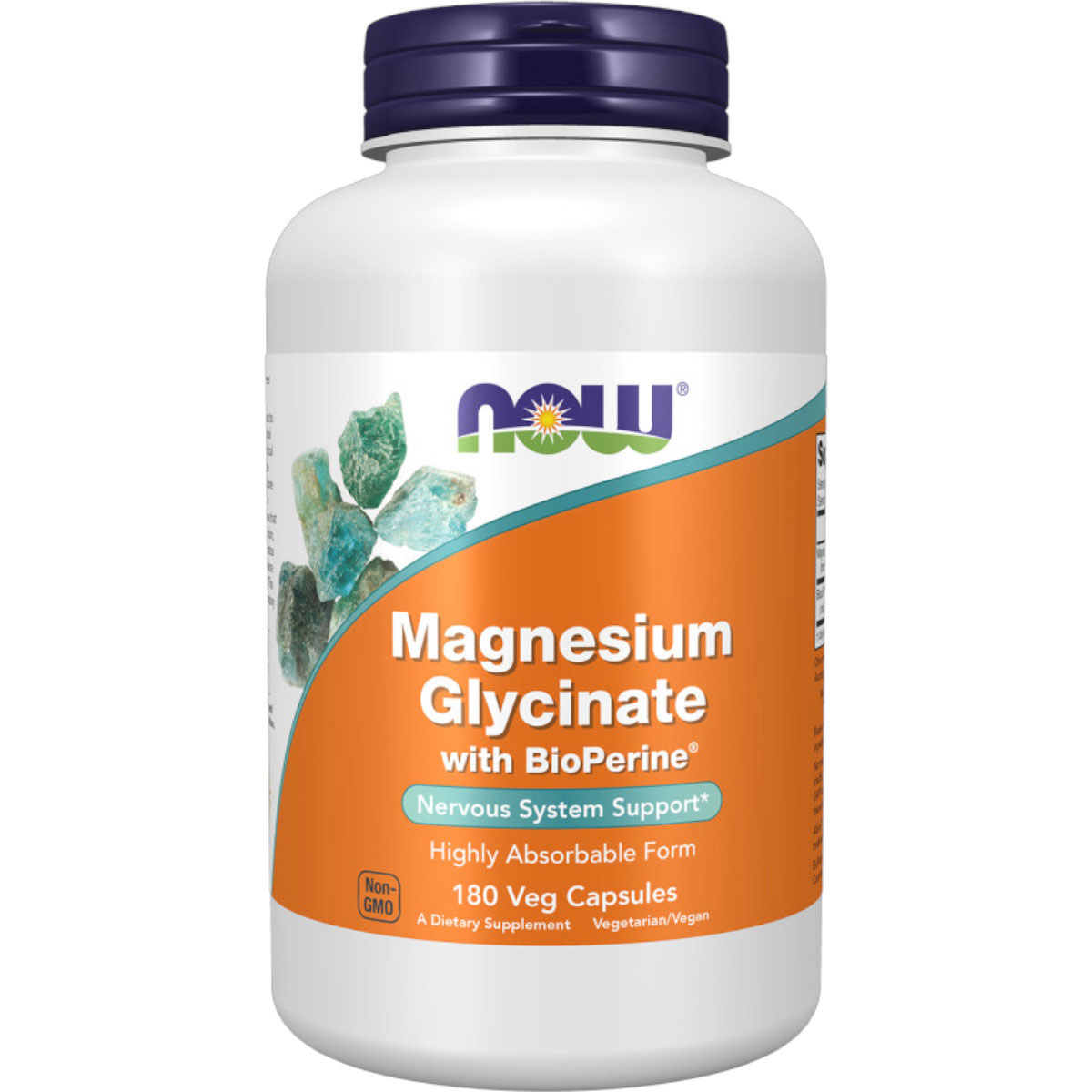 NOW Magnesium Glycinate with BioPerine - 180 Veg Capsules