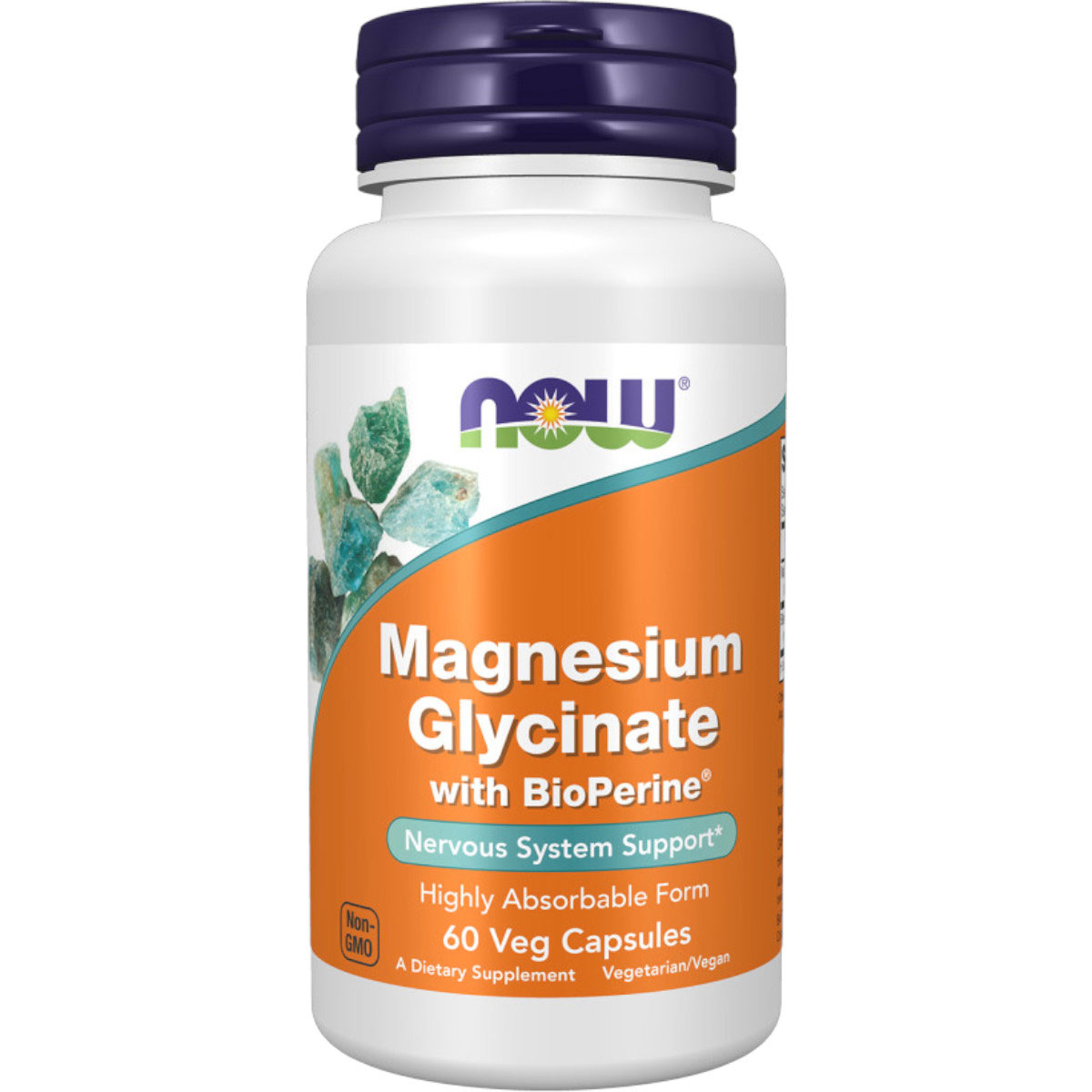 NOW Magnesium Glycinate with BioPerine - 60 Veg Capsules