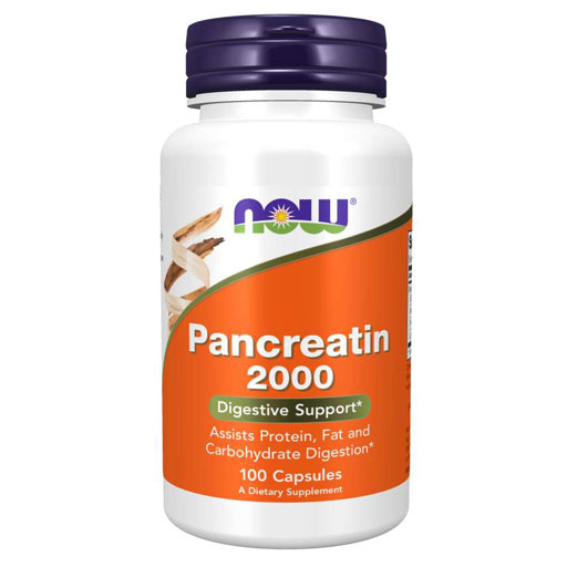 NOW Pancreatin 2000 - 100 Capsules