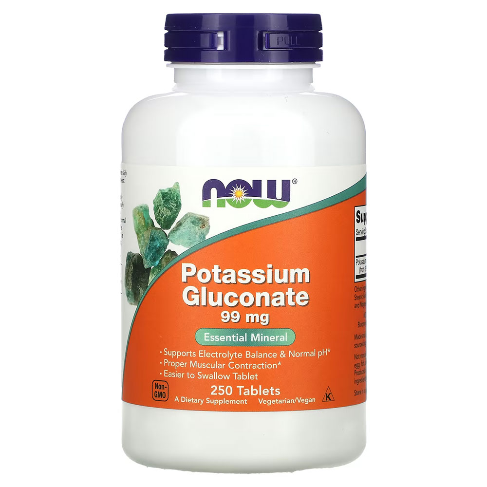 NOW Potassium Gluconate - 99 mg - 250 Tablets