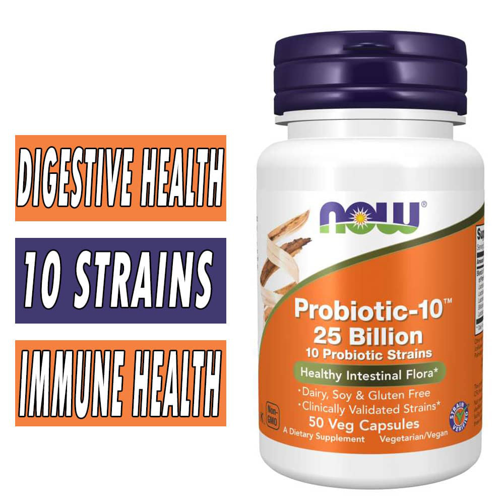 NOW Probiotic 10 - 25 Billion - 50 Veg Capsules