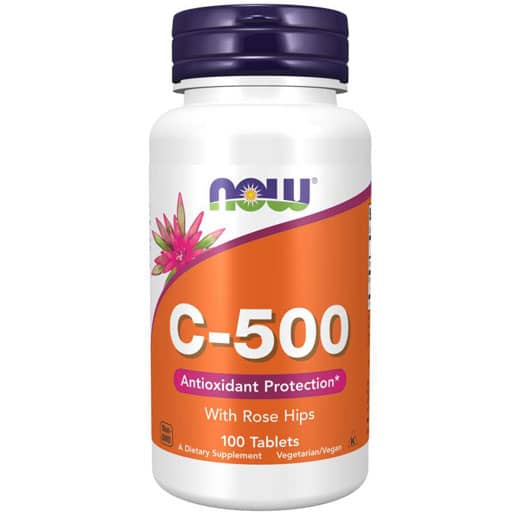 NOW, Vitamin C-500, with Rose Hips, 100 Tabs