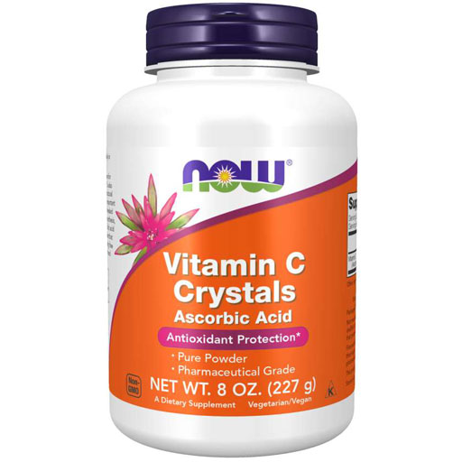 NOW Vitamin C Crystals - Ascorbic Acid - 8 oz