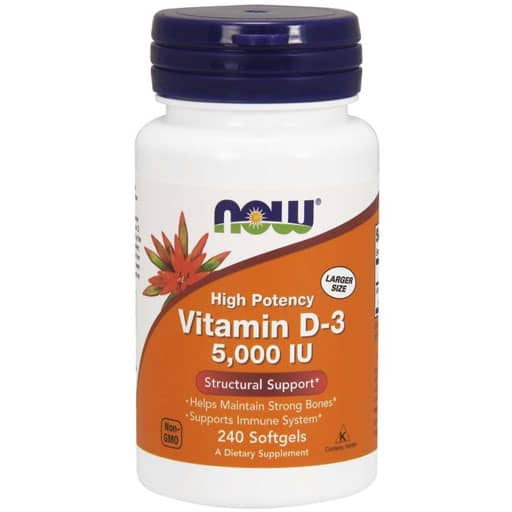 NOW, Vitamin D-3, 5,000 IU, 240 Softgels,