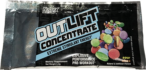 Outlift Concentrate By Nutrex, Sour Shox, Sample Pack