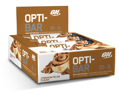 Opti Bar, Cinnamon Pecan, Protein Bar, By Optimum Nutrition,12/Box EXP: 08/17