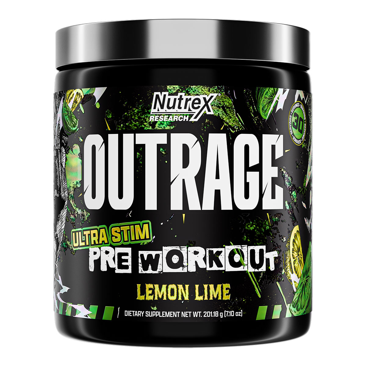 Outrage Pre Workout - Lemon Lime - 30 Servings