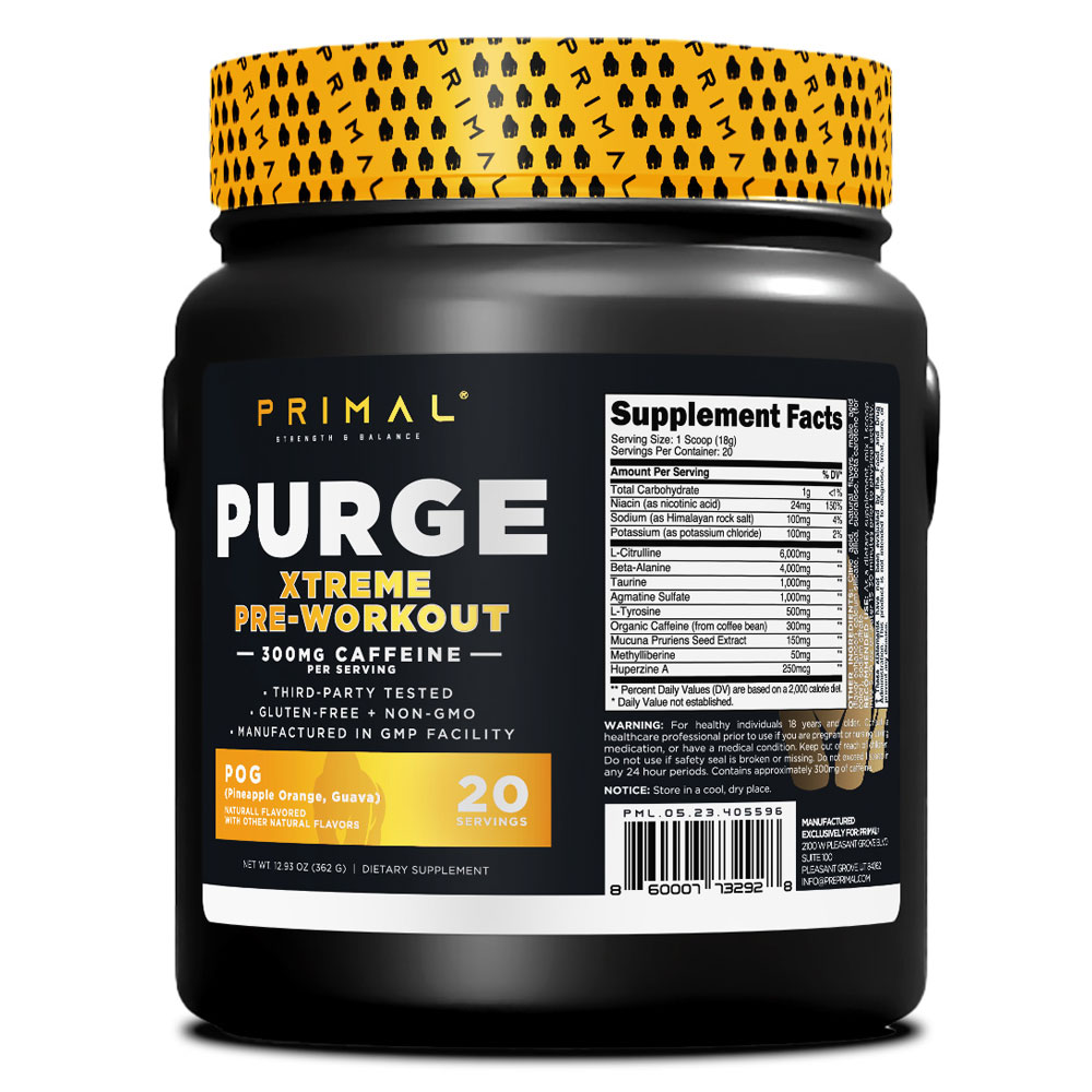 Purge Pre Workout - Pineapple Orange Guava - 20 Servings