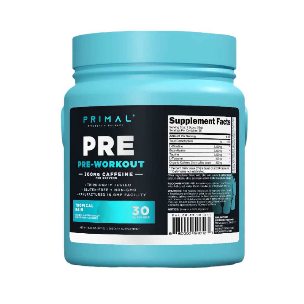 Primal Pre Workout - Tropical Rain - 30 Servings