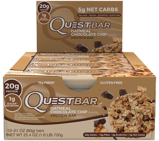 Quest Bars, Oatmeal Chocolate Chip, 12/Box, By Quest Nutrition,