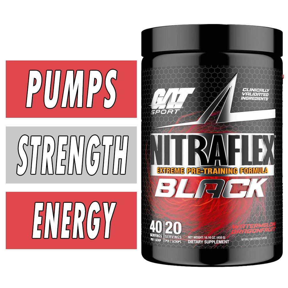 GAT Sport Nitraflex Advanced - Creatine-Free Pre-Workout Powder 30 Servings