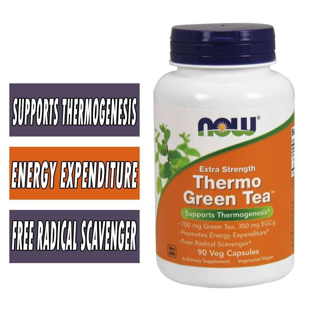 NOW Foods Vegetarian Thermo Green Tea Thermogenesis Support, 90 Ct 