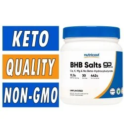 Nutricost Ketone BHB Salt 4-in-1 Powder - Unflavored - 30 Servings Bottle Image